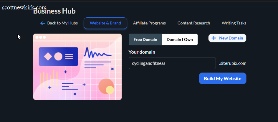 Wealthy Affiliate Business Hub website builder