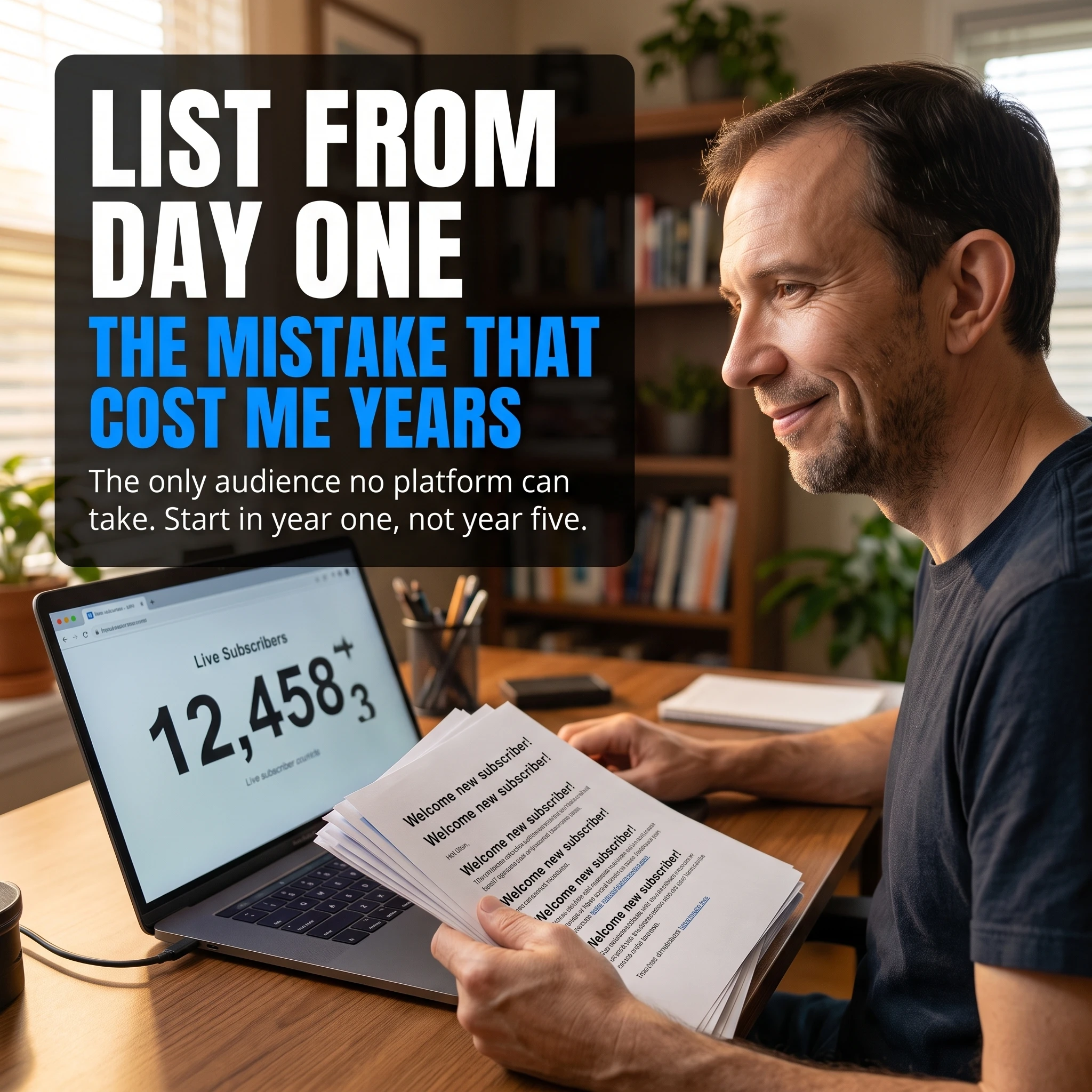 Build an email list from day one