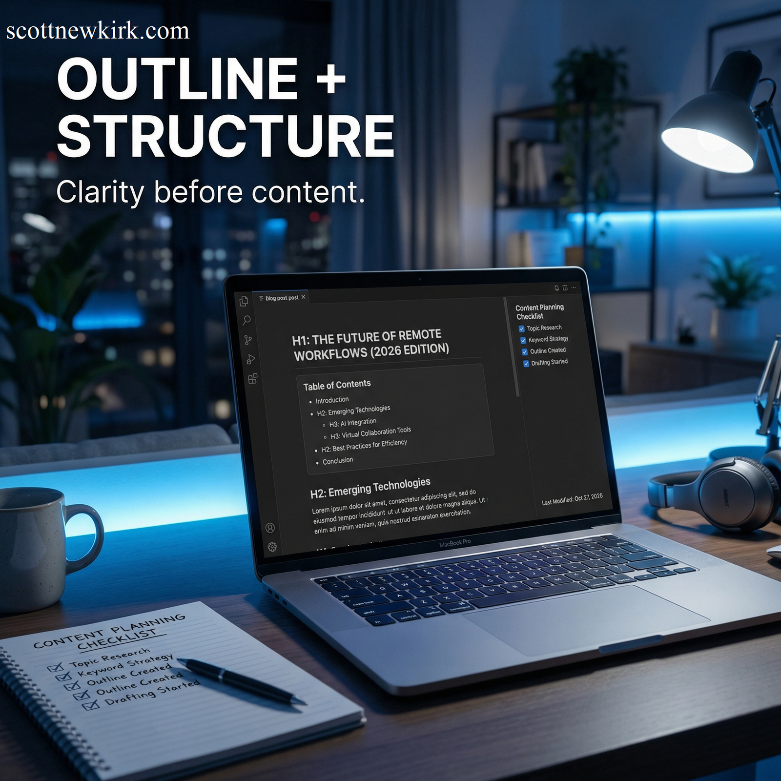 Outline and content structure planning