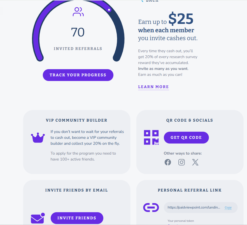 PaidViewpoint referral program - up to $25 per referral