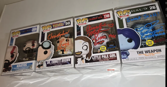 Signed Funko Pop collection including Christopher Lloyd and Jen Taylor autographs
